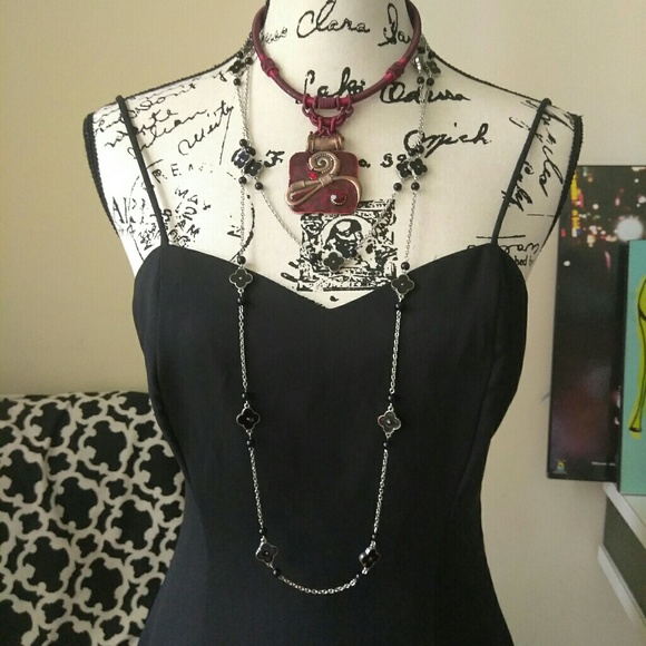 VTG 90s LBD Spaghetti Strap Flouncy Y2K 00s grunge - Picture 2 of 8